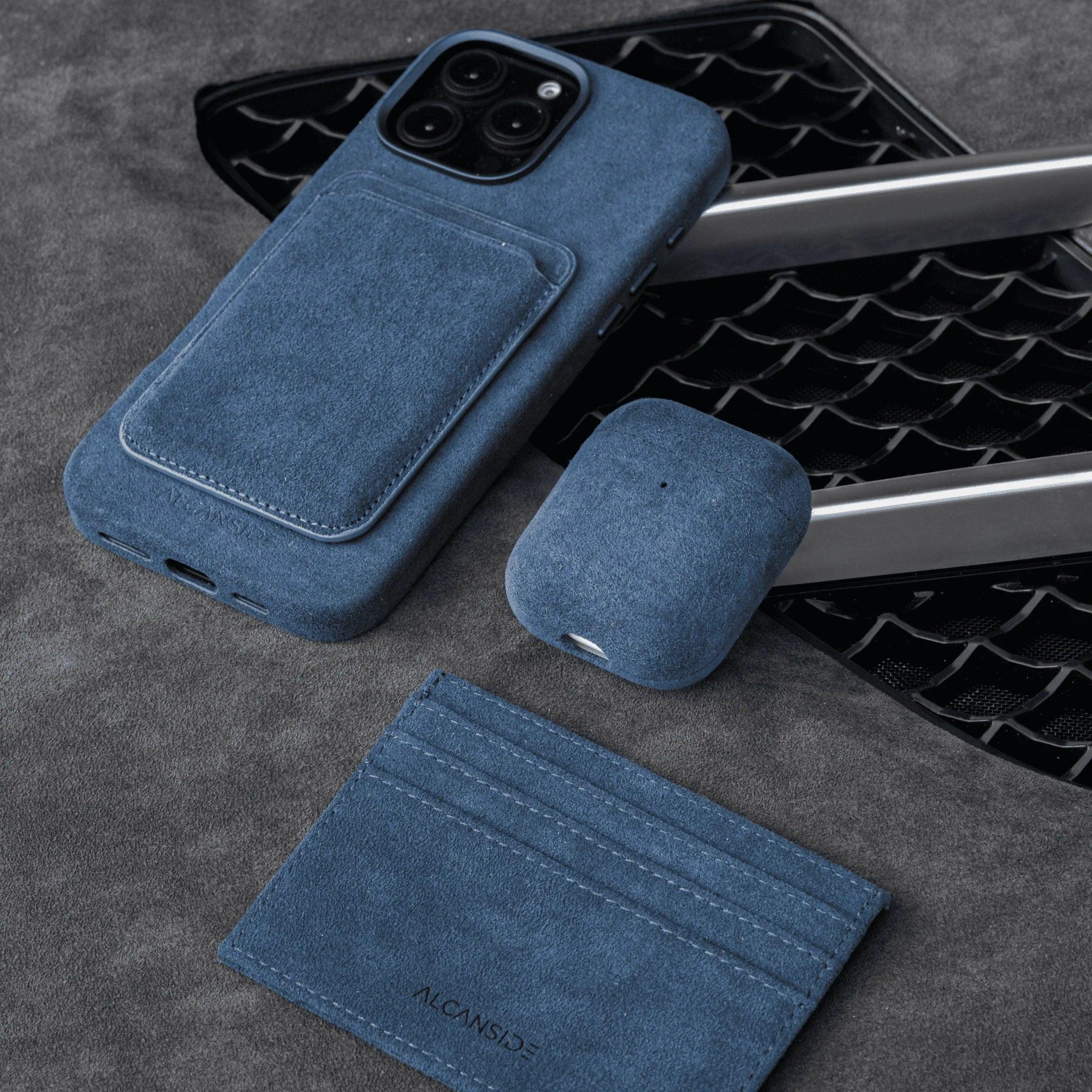 iPhone 16 Pro – Alcantara-Hülle – Meerblau