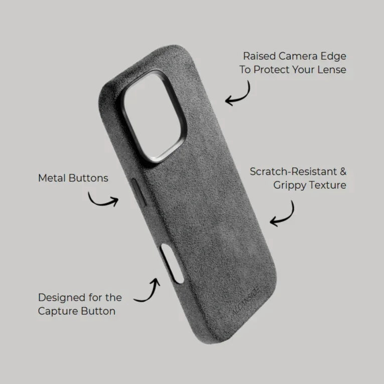 iPhone 16 Pro Max - Alcantara Hülle - Nardo-Grau
