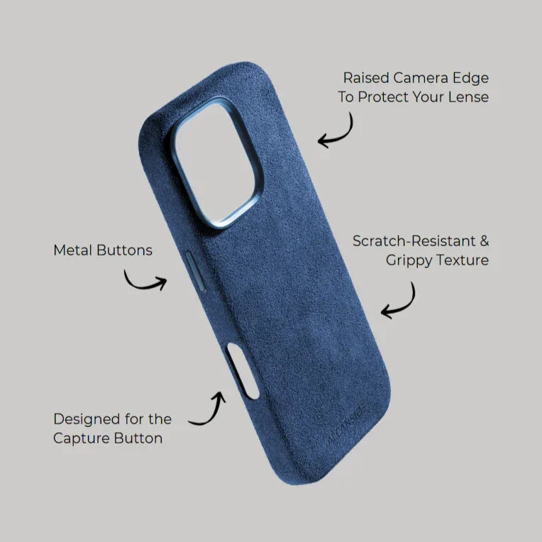 iPhone Alcantara Case - Ocean Blue