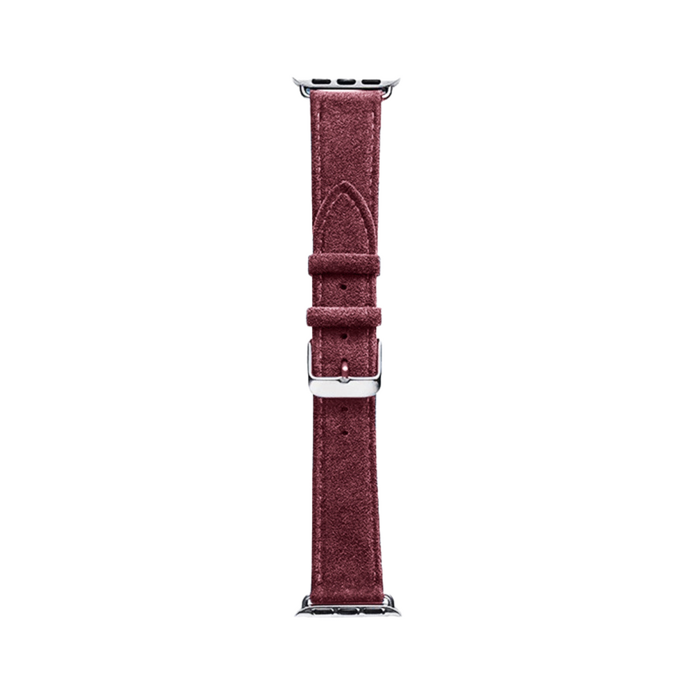 Alcantara Apple Watch Band With Buckle - Wine Red - 42/44/45/46mm & Ultra (49mm)