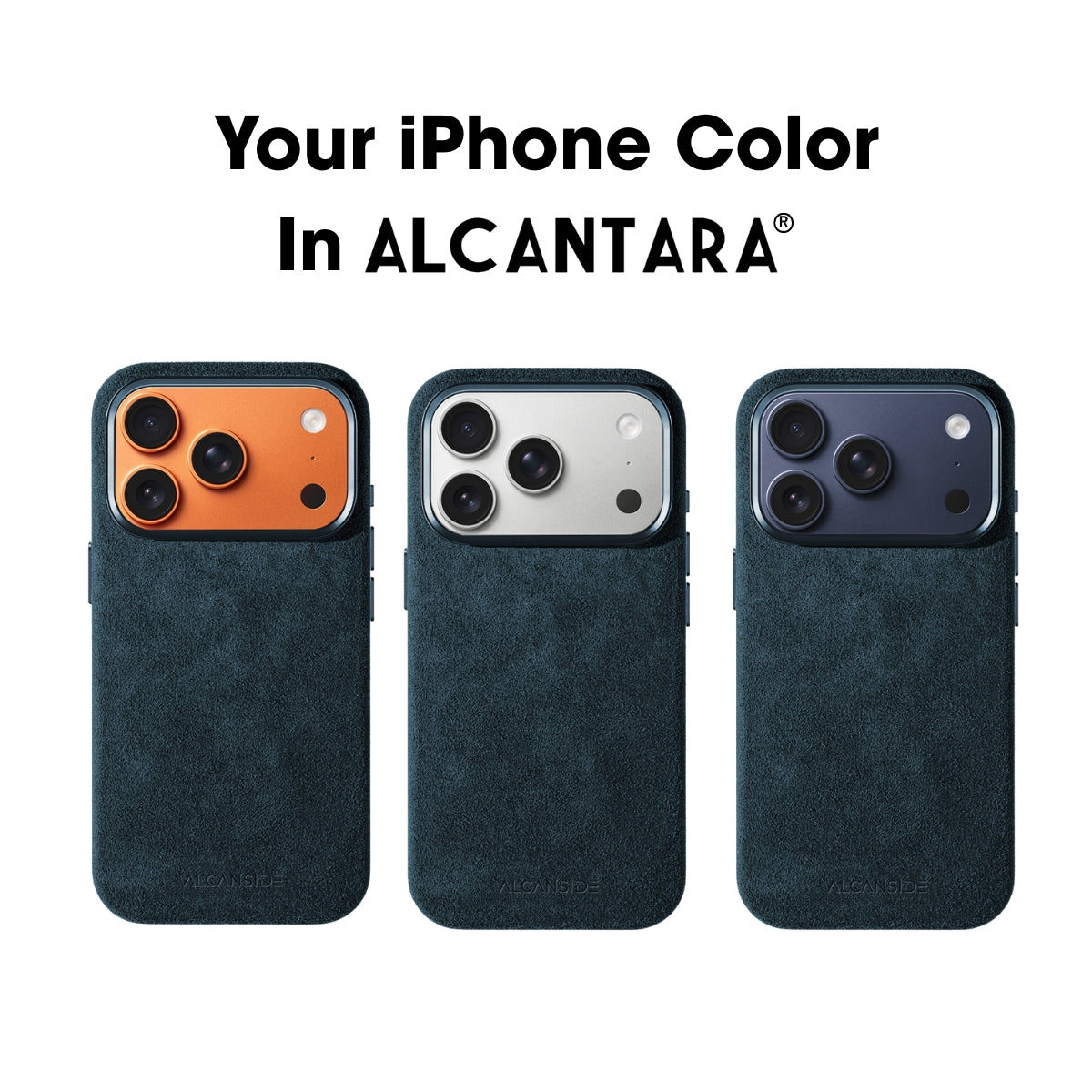 iPhone Alcantara Case - Navy Blue