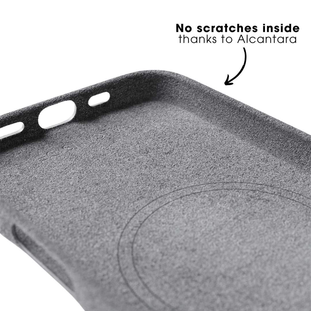 iPhone 16 Pro - Alcantara Hülle - Nardo-Grau