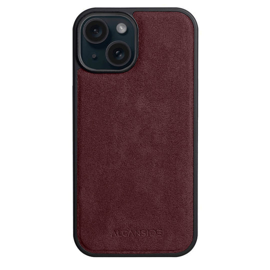 iPhone 15 - Alcantara Back Cover - Wine Red