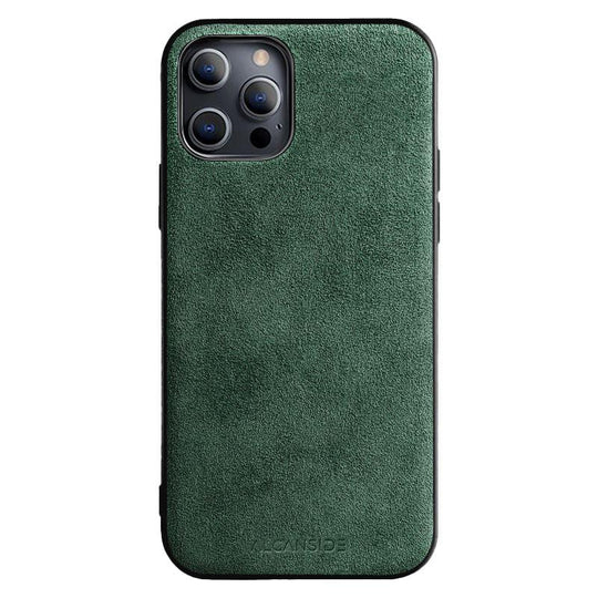 iPhone 12 & 12 Pro - Alcantara Back Cover - Midnight Green - Alcanside